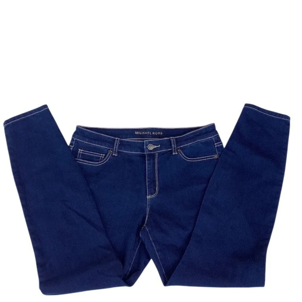 Michael Kors‎ Jeans Womens Size 10 Dark Wash Blue Skinny Stretch 5-Pocket